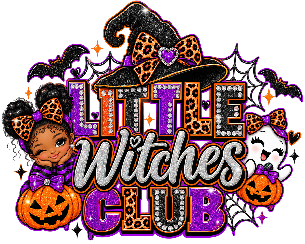 Little Witches Club Kids Halloween Graphic Tee