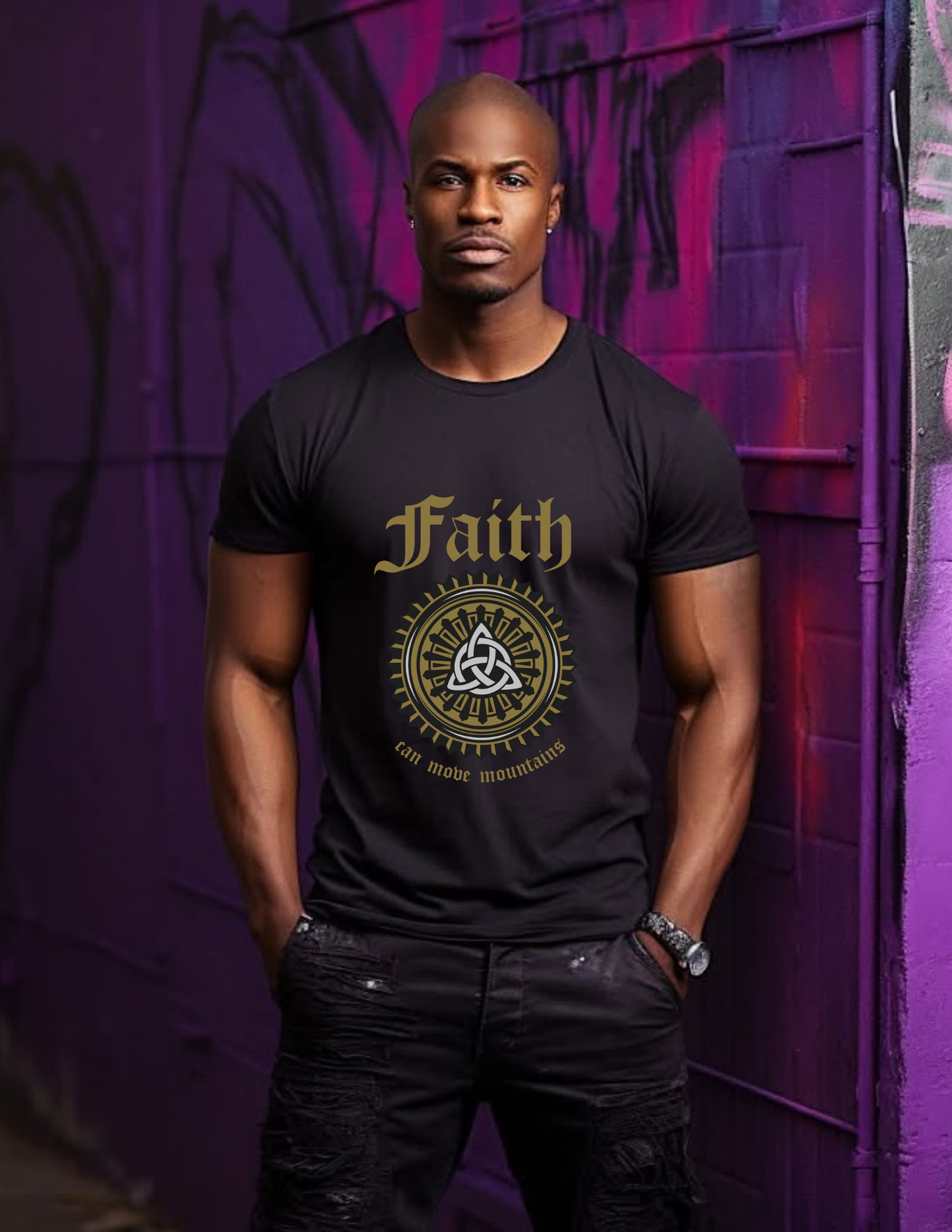 Faith Can Move Mountains – Inspirational Christian Graphic Tee