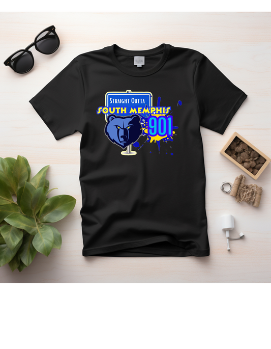 Straight Outta South Memphis 901 – Memphis Pride Graphic Tee