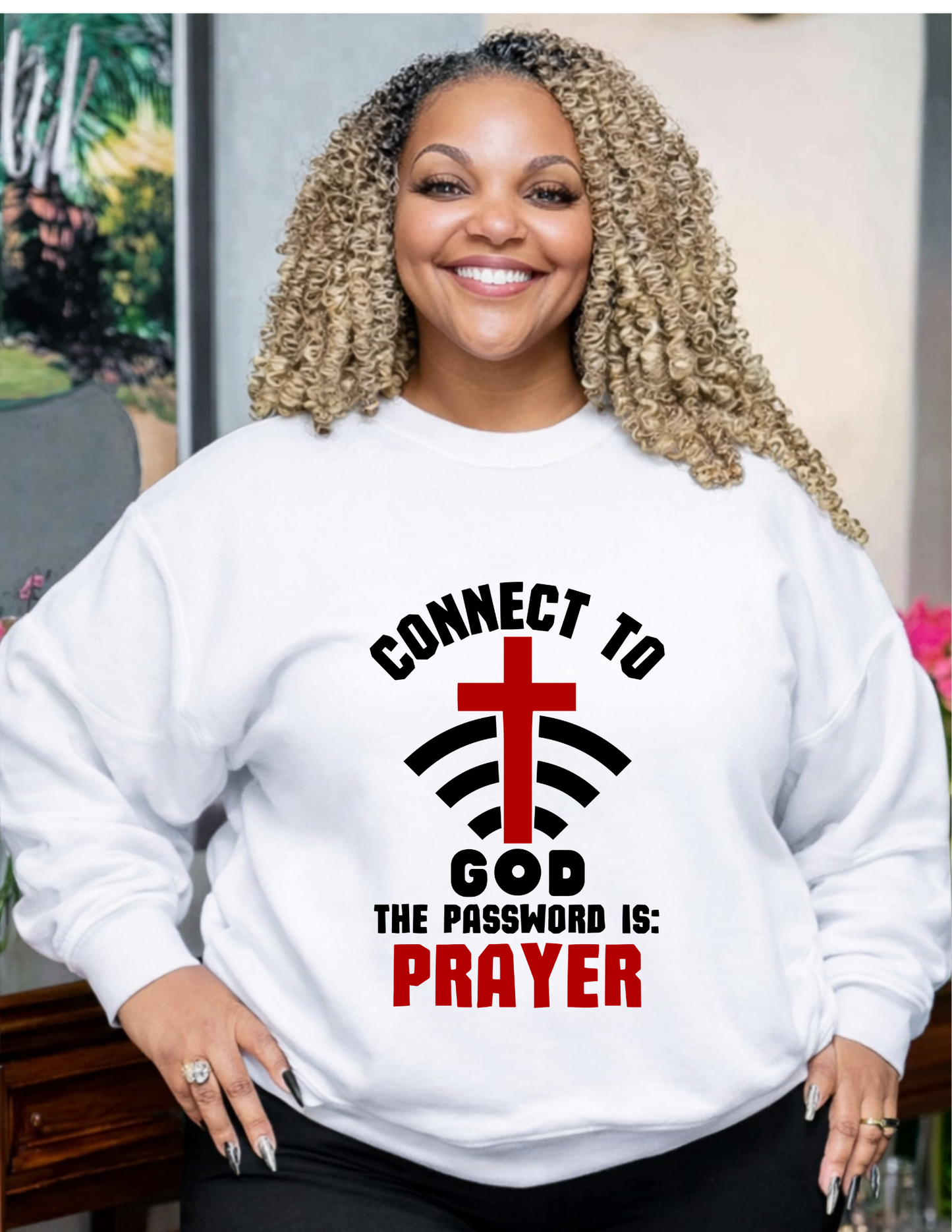 Connected to God – Faith-Based Christian Graphic Tee & Sweatshirt