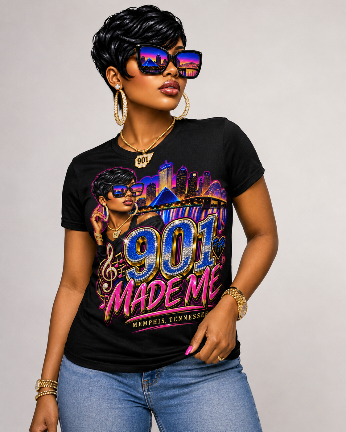 901 MADE ME Memphis Graphic T-Shirt | Lott Expressions R.A.W.